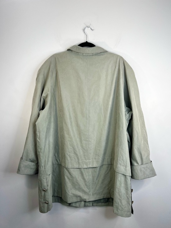 90s Y2K Luba matte sage green oversized boxy minimalist old money car coat - Picture 4 of 17